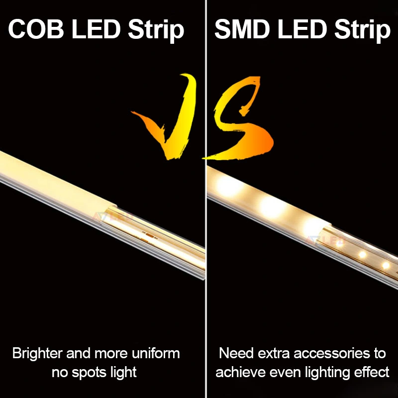 Popular Multicolor Smart Non-Waterproof Flexible Dotless COB LED Strip Lights 840 Chips 24V 5m RGB LED Strip Light