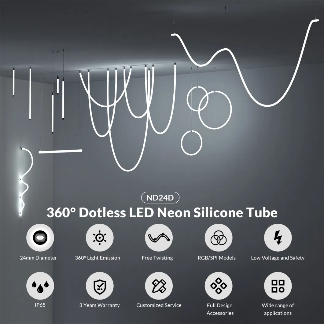 LED Neon Light LED Strip Light 360 Degree Neon Flex Tube Light Ceiling Light