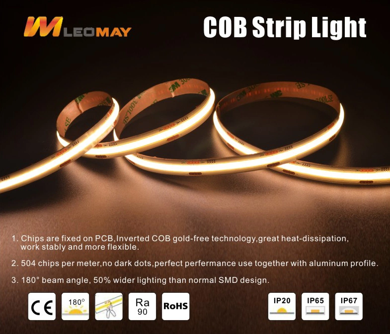LED COB Strip DC24V 504LEDs Cold White COB LED Strip Light for Decoration